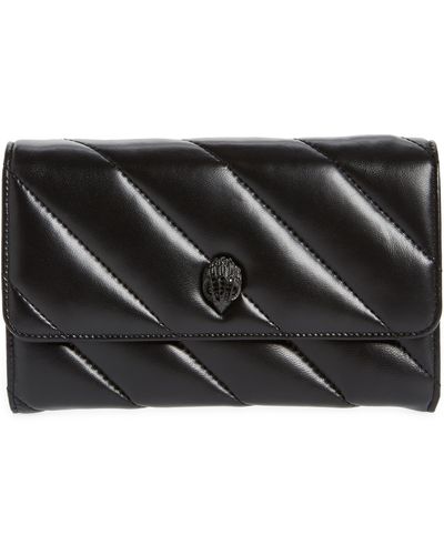 Kurt Geiger Soho Drench Leather Wallet On A Chain - Black