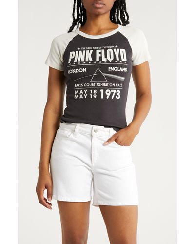 THE VINYL ICONS Pink Floyd Graphic Raglan T-shirt - White