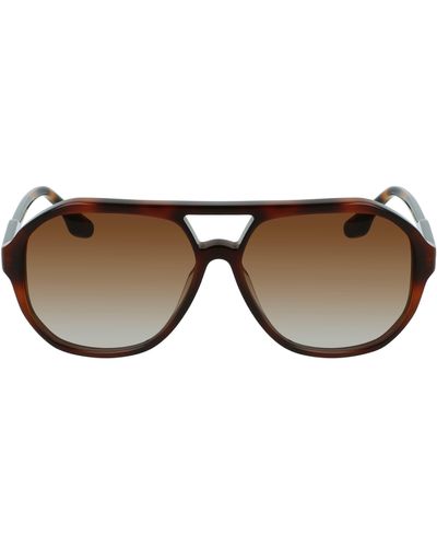 Victoria Beckham Guilloch 59mm Aviator Sunglasses - Brown