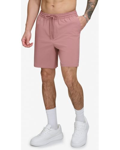 DKNY Core Volley Shorts Lined Swim Trunks - Pink