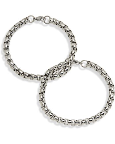 Nordstrom Set Of 2 Box Chain Bracelets - Metallic