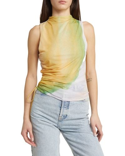 TOPSHOP Watercolour Ruched Side Tank - Multicolor