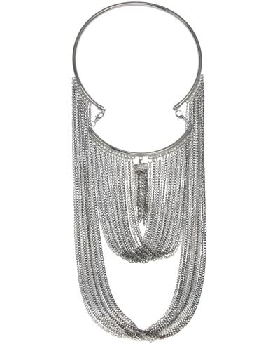 Jardin Torque Drape Tassel Necklace - Metallic