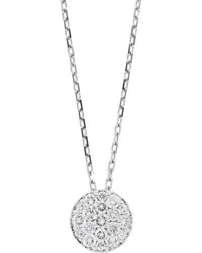 Bony Levy Lora 18k White Gold Pave Diamond Round Pendant Necklace
