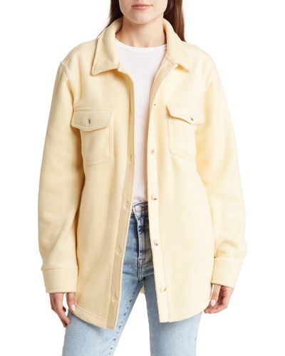 Thread & Supply Women's Ivory Teddy Fleece Zip Collared Jacket Size Large