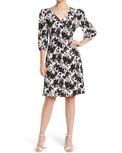 Love By Design Amelia Ruched Wrap Dress - Black