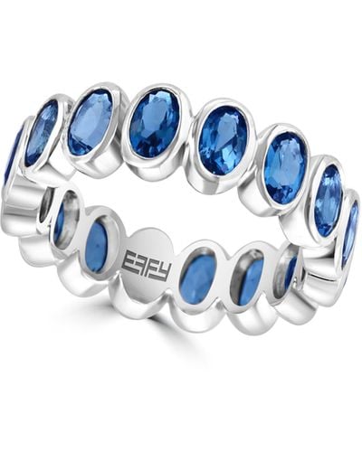 Effy 14k White Gold London Blue Topaz Eternity Ring