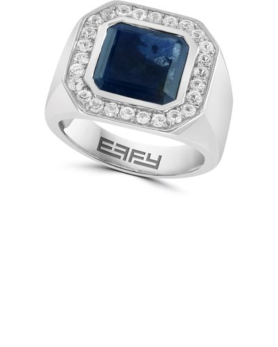 Effy Sapphire Halo Ring - Blue