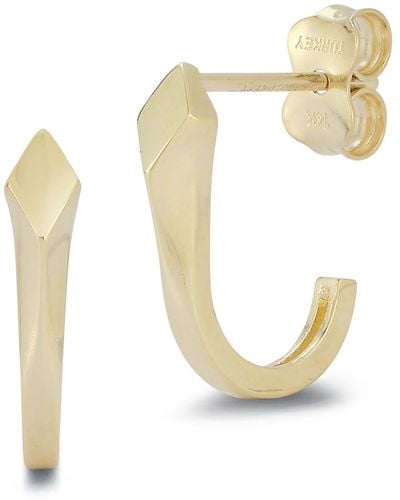 Ember Fine Jewelry 14k Yellow Gold Geometric Hoop Earrings - White