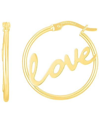 KARAT RUSH 14k Yellow Gold Love Hoop Earrings