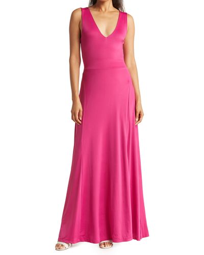 Love By Design Geneva V-neck Sleeveless Maxi Dress - Pink