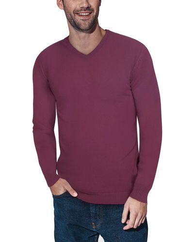 Xray Jeans V-neck Rib Knit Sweater - Purple