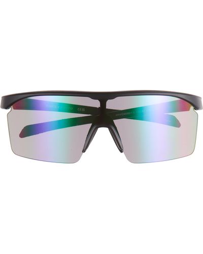 Vince Camuto Semi Rimless Shield Sunglasses - Blue