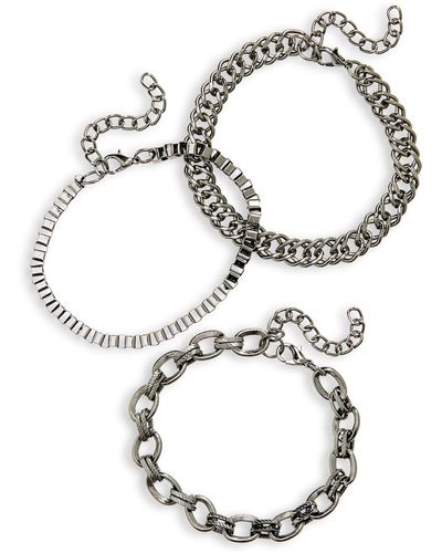 AREA STARS Set Of 3 Chain Bracelets - White