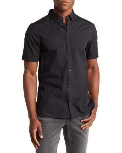 AllSaints Riviera Short Sleeve Button-up Shirt - Black