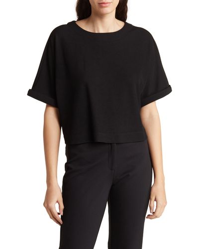 Adrianna Papell Button Back Crop Top - Black
