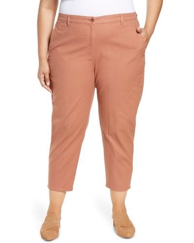 Eileen Fisher High Waist Organic Cotton Blend Ankle Pants - Multicolor