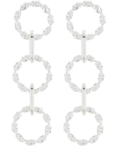 Tasha Cubic Zirconia Circle Drop Earrings - White