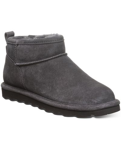 BEARPAW Shorty Genuine Shearling Lined Bootie - Gray