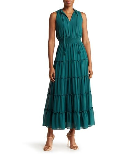 Halogen® Sleeveless Tiered Maxi Dress - Green