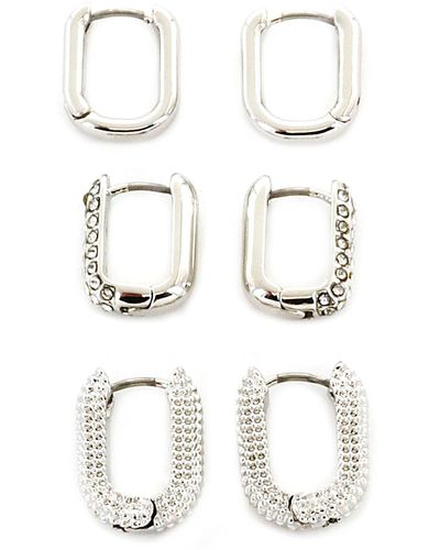 Panacea Assorted 3-pack Hoop Earrings - White