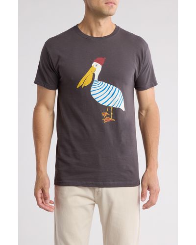 Altru Gilligan Pelican Cotton Graphic T-shirt - Gray