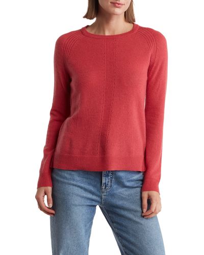 Magaschoni Cashmere Raglan Sleeve Sweater - Red
