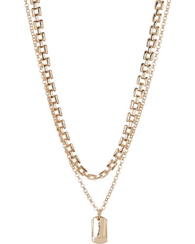 Nine West Layered Chain Necklace - Metallic