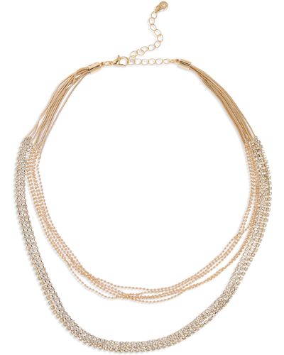 Melrose and Market Crystal Layered Chain Necklace - White