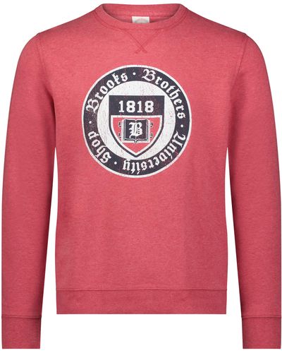 Brooks Brothers Logo Graphic Pullover Sweatshirt - Pink