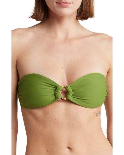 Veronica Beard Carper Bandeau Bikini Top - Green