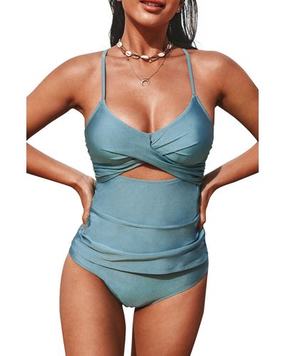 CUPSHE Shangrila Crossover Two-piece Bikini - Blue