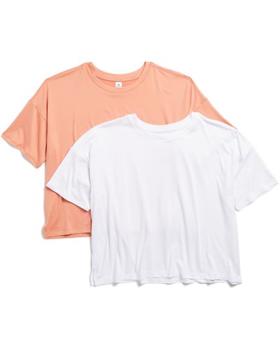 90 Degrees 2-pack Deluxe Cropped T-shirts - White