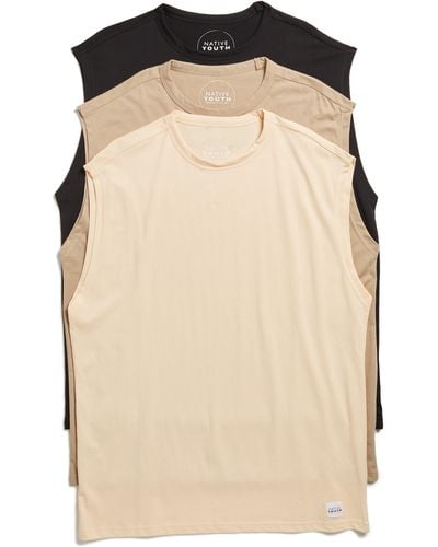 Native Youth Assorted 3-pack Vest Tank Tops - Natural