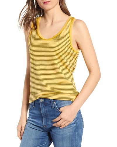 AG Jeans Cambria Stripe Fitted Tank - Blue
