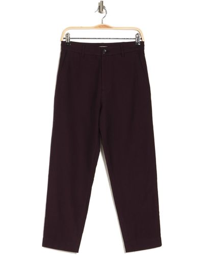 Nordstrom 6397 100% Cotton Caryl Trouser In Burgundy At Rack - Red