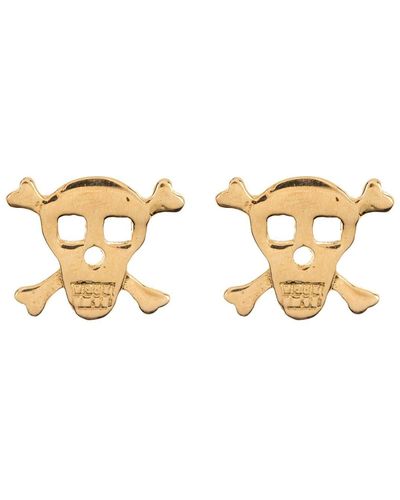 KARAT RUSH 14k Yellow Gold Skull Stud Earrings