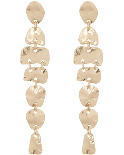 Melrose and Market Hammered Linear Drop Earrings - Metallic