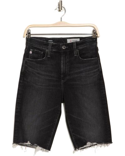 AG Jeans Chrissy Cutoff Denim Bermuda Shorts - Black