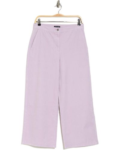 Eileen Fisher Organic Cotton Stretch Corduroy Wide Leg Pants - Purple