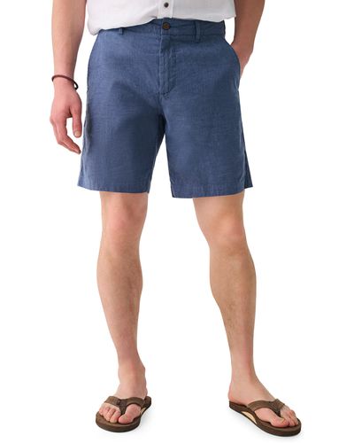 Faherty Tradewindes Linen Blend Chino Shorts - Blue