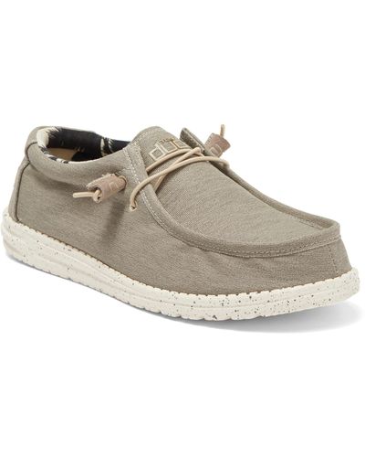 Hey Dude Wally Stretch Boat Shoe In Beige At Nordstrom Rack - Natural