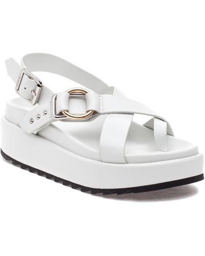 J/Slides Platform Slingback Sandal - White