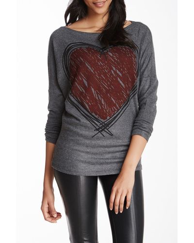 Go Couture Boatneck Dolman Sweater - Gray