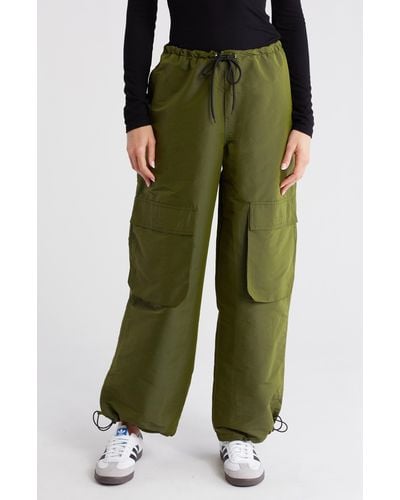 TOPSHOP High Shine Oversized Balloon Parachute Trouser With Pockets - Green