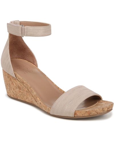 Naturalizer Areda Ankle Strap Wedge Sandal - White