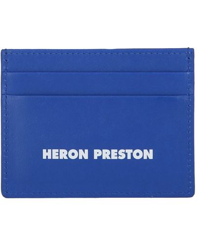 Heron Preston Leather Tape Card Holder - Blue