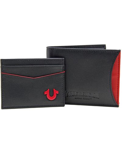 True Religion Fuller Leather Slim Bifold Wallet & Card Case - White