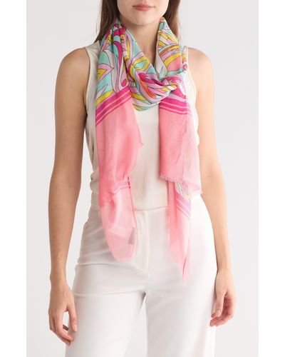 Kate Spade Anemone Floral Oblong Scarf - Pink