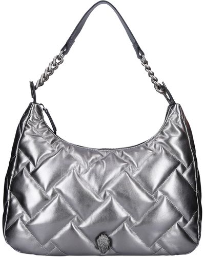 Kurt Geiger Kensington Large Leather Hobo Bag In Silver At Nordstrom Rack - Metallic